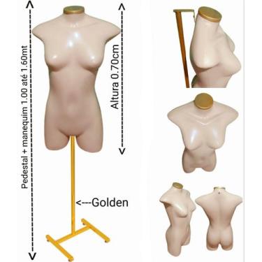 Imagem de Manequim feminino (Meio corpo modelo jó n.36) bege com tampa Golden + 