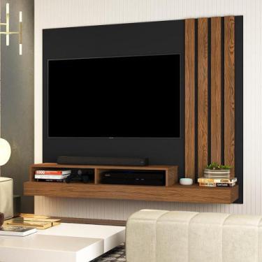 Imagem de Painel Para Tv Smart Requinte para Tv de 55 Polegadas Preto / Freijó -