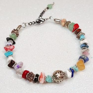 Imagem de Pulseira Feminina em Cascalho Pedras Naturais Energia Hippie - VOCÊ PO