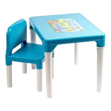 Imagem de Mesa com Cadeira de Dinossauro Infantil Desmontável até 15kg - Styll, 
