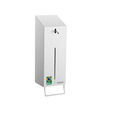 Imagem de Dispenser para Sabão e Álcool Gel 1L em Aço Inox Scotch Brite Acionamento Manual para Banheiro Prata Tramontina