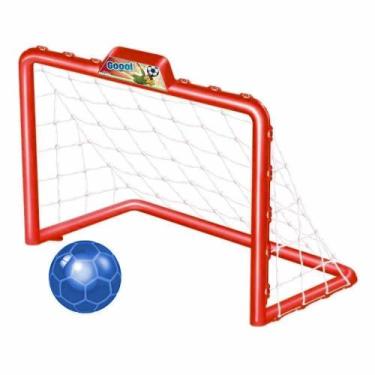 Imagem de Mini Trave Infantil com Bola - Chute a Gol - Vermelho - Líder - Líder 
