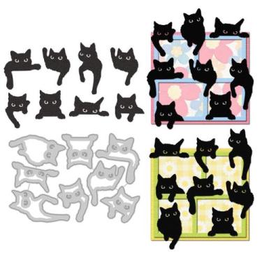 Imagem de Matrizes de Corte DELORIGIN Gatinhos Pretos para Scrapbooking