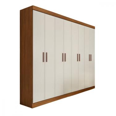 Imagem de Guarda-Roupa Casal Maxel Paris 8 Portas MDP Cinamomo/Off White
