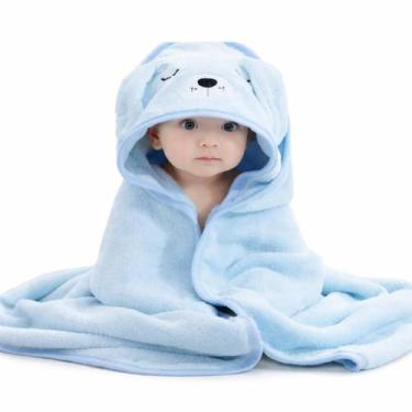 Imagem de Toalha Banho Infantil Bebê Capuz Forrada Bichinhos RN Macia - - RIKABU
