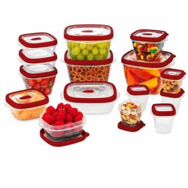 Imagem de Kit 15 Potes Herméticos Carmim Vedação Silicone BPA Free Organizador C