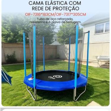 Imagem de Pula Pula com Rede de Proteção Cama Elástica Grande Estrutura Antiferr