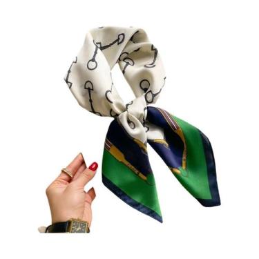 Imagem de Lenço Quadrado De Seda Luxuoso Feminino Para Verão, Hijab, Lenço De Pe