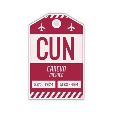 Imagem de Adesivo de etiqueta de bagagem estilo vintage CUN Cancún México - Marc