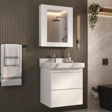 Imagem de Conjunto para Banheiro Lavatório em Porcelanato com Cuba Esculpida, Ga