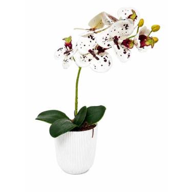 Imagem de Vaso c/ orquidea 48 cm florarte vaso 2 hastes pessego, VASO 1 HASTE BR