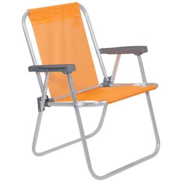 Imagem de Cadeira de Praia Alta Lazy em Alumínio Laranja 23511 Bel, 23511