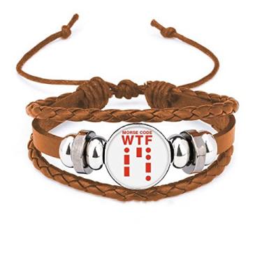 Imagem de un brand Pulseira How Expression Morse Code Points Lines Pulseira Pulseira de Couro Joias Ornamento