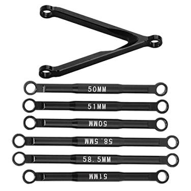 Imagem de Kit de haste de pneu de tração de haste rc 1/24, conjunto de elos de suspensão kit de haste de pneu de ligação de haste rc para carro scx24 1/24 rc para axial(Preto)
