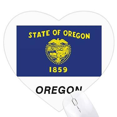 Imagem de Mouse pad de borracha com contorno da bandeira do estado americano Oregon Heart Game Office