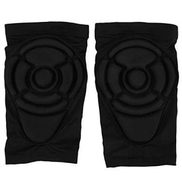 Imagem de 01 Joelheira esportiva na altura do joelho, manga preta respirável, leve e altamente elástica para esportes, proteção esportiva para homens e mulheres, protege a articulação do joelho (P)