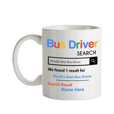 Imagem de Caneca personalizada para motorista de ônibus - Presentes personalizados para motorista de ônibus - Caneca de café de 445 ml - Personalizada com o nome do seu motorista de ônibus