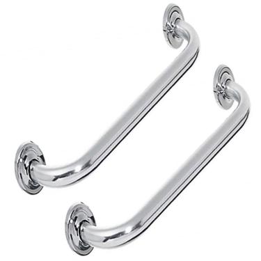 Imagem de Alça Apoio Inox 50cm Kit 2 Uni Banheiro Idoso Cadeirante Deficiente Acessibilidade