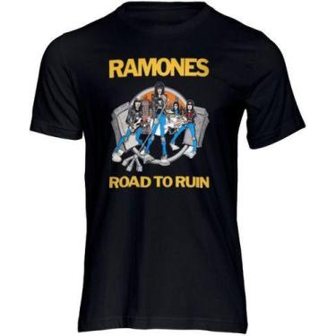 Imagem de Camisa De Rock Camiseta Ramones  Punk Bandas Moda Geek - Salve Cruz