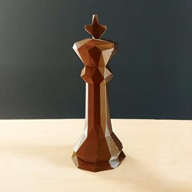Imagem de Rei - Peça Decorativa De Xadrez, Estatueta 15 Cm Altura - Toque 3D Cor:Bronze