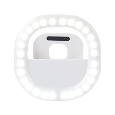 Imagem de Luz de anel de selfie, luz de preenchimento de selfie de beleza USB recarregável, luz de anel de selfie flash de três velocidades, brilho ajustável clipe no laptop telefone luz led