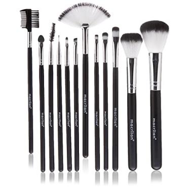 Imagem de Macrilan Kit Kp1-5C Com 12 Pinceis Para Maquiagem Azul Escuro - Kp1-5Cae