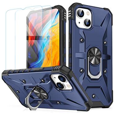 Imagem de Capa para iphone 13 (2 protetores de tela de vidro temperado), iphone 13 Case, iphone 13 Capa (Azul)