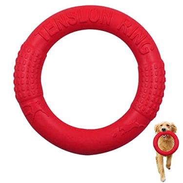 Imagem de Brinquedo do anel do cão,Brinquedos de disco flutuante para cães voadores | Brinquedos de mastigação duráveis ​​ao ar livre para treinamento interativo de verão para cães de médio e grande Aocate