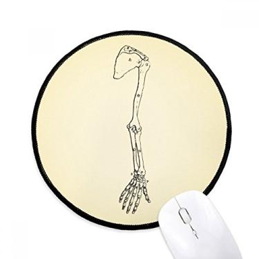 Imagem de DIYthinker Esboço de corpo humano mão osso braço mouse pad desktop escritório tapete redondo para computador