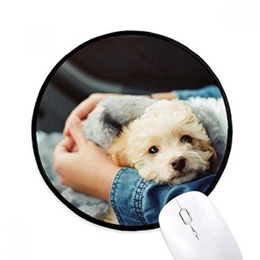 Imagem de DIYthinker Filhote de cachorro fofo fotografia animal tapete redondo para computador