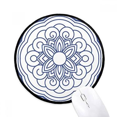 Imagem de Tapete de mouse com padrão de flores azuis chinesas para computador