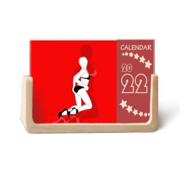 Imagem de Biquíni vermelho Beauty Woman Art Deco Fashion 2022 Calendário de mesa 12 meses