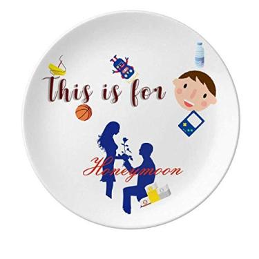 Imagem de Prato de porcelana para jantar com rosas de casamento para homens