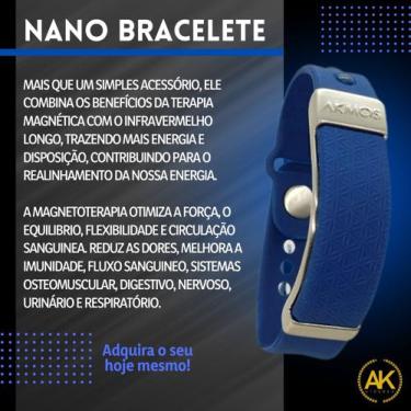 Imagem de Nano Bracelete Original Akmos  Tamanho P/M Cor Azul
