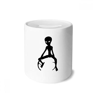 Imagem de DIYthinker Caixa de dinheiro alienígena do universo e alienígena porta-moedas de cerâmica presente de cofrinho