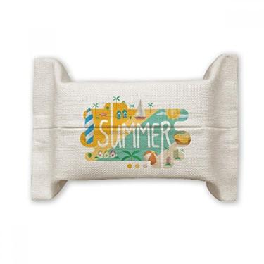 Imagem de Bolsa de linho de algodão com ilustração de estação de verão