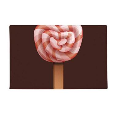 Imagem de DIYthinker Tapete de picolé de sorvete vermelho e doce, tapete antiderrapante para porta de banheiro