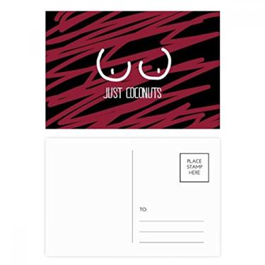 Imagem de Just Coconuts – Cartão postal divertido desenho vermelho e rosa