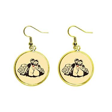 Imagem de China Red Educational Promotional Textile Ear Pendente Golden Drop Brinco Jewelry Woman