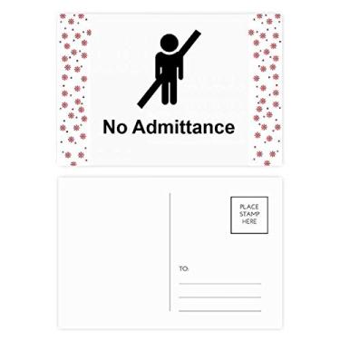 Imagem de Cartão postal No Admittance Black Symbol Pattern Christmas Christmas Flower Celebration Card Blessing Mailing Card
