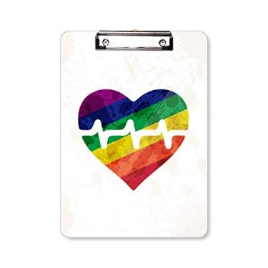 Imagem de Heart Electron LGBT Placa de apoio para prancheta arco-íris para escrever A4
