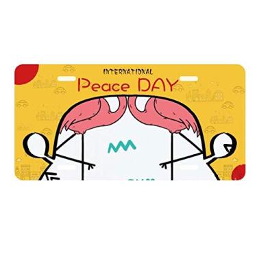 Imagem de DIYthinker Placa de carro para amantes de casais flamingo, etiqueta decoração de carro, dia da paz