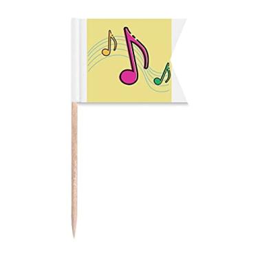 Imagem de Sinalizadores musicais de palito de dente com haste da Phonogram para placa de queijo de bolo de festa