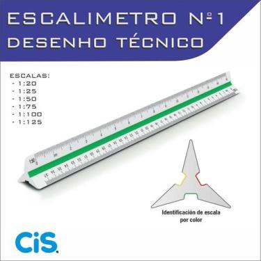 Imagem de Escalímetro Régua Triangular Plástico 30 Cm N 1 Cis - Fenix
