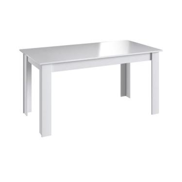 Imagem de Mesa Para Cozinha 140X78cm Com 4 Pés Fixos Branco Lilies Móveis - Móve