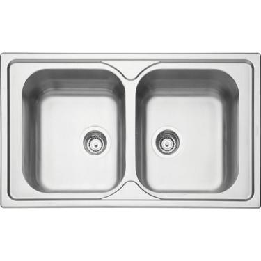 Imagem de Cuba Sobrepor Tramontina Marea 2c 34aço Inox Acetinado 86x50