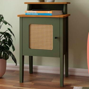 Imagem de Mesa De Canto Charlotte 1 Porta 100% Mdf Menta/off White - Artely Móveis