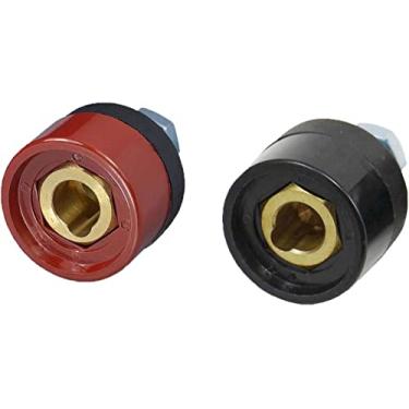 Imagem de RIVERWELD Soquete de cabo de soldagem TIG DKZ35-50 315Amp de encaixe rápido Dinze vermelho e preto 2 peças