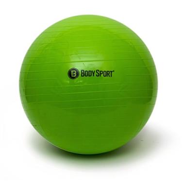 Imagem de Body Sport Bola de exercício com bomba para casa, academia, equilíbrio, estabilidade, pilates, força central, alongamento, ioga, instalações de fitness, cadeiras de mesa – verde 55 cm