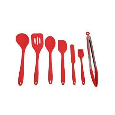 Imagem de Kit de Utensílios de Silicone com 7 peças Vermelho - OIKOS